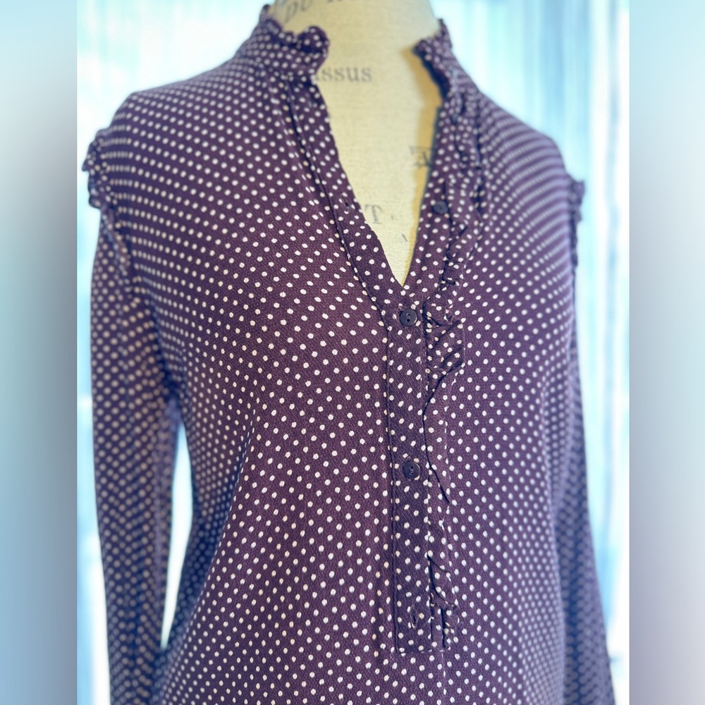 H&M Red Ruffled Long Sleeve Blouse - Picture 4 of 8